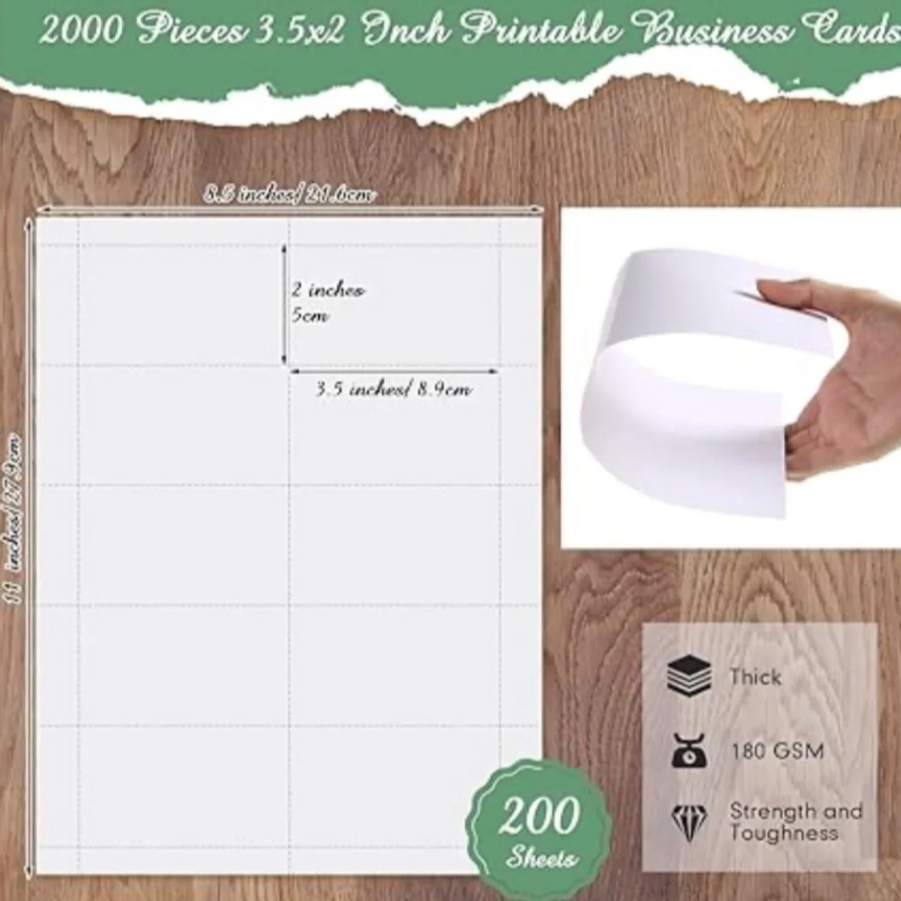 2000 PCS Blank Printable Business Cards